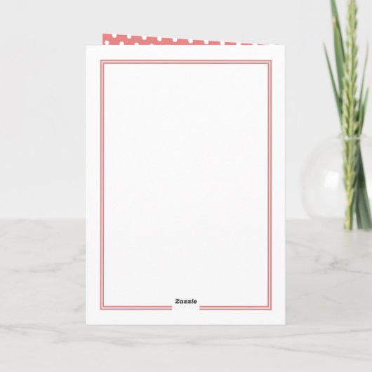 Aangepaste witte pokadots Pattern Roos Roze feestd Kaart (Achterkant)