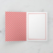 Aangepaste witte pokadots Pattern Roos Roze feestd Kaart (Binnen)