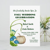 Aangepaste witte pompoen Herfst Floral Green Kaart (Staand voorkant)