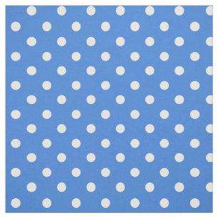 Aangepaste witte poolpunten op een blauw gevlekt w stof