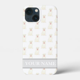 Aangepaste witte pug Dog iPhone 13 Mini Hoesje