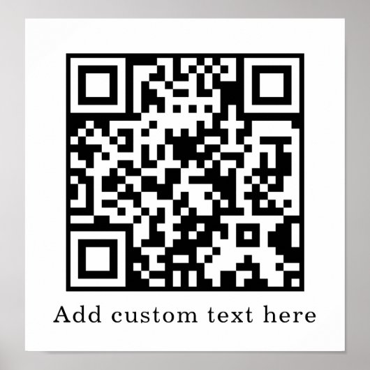Aangepaste witte QR-code | Minimalistische tekstwe Poster (Voorkant)