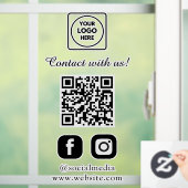 Aangepaste witte QR | Social Media Verbindingsdisp Raamsticker (Huis)