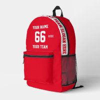 Aangepaste witte rode naam, nummer, Team Sport
