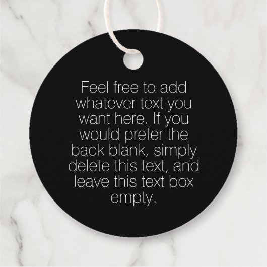 Aangepaste Witte Ronde Zakelijke Logo op Zwart Han Bedankjes Labels (Achterkant)