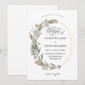 Aangepaste Witte Roze Tuin Krans & Ringen Kaart (Voorkant / Achterkant)