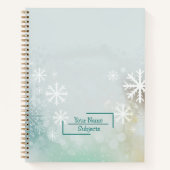 Aangepaste Witte Sneeuwvlok Spiral Notitieboek (Voorkant)