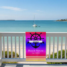 Aangepaste witte streep banden en anker strandlaken