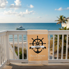 Aangepaste witte streep banden en anker strandlaken