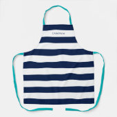 Aangepaste witte strepen en bewerkbare kleur schort (Voorkant)