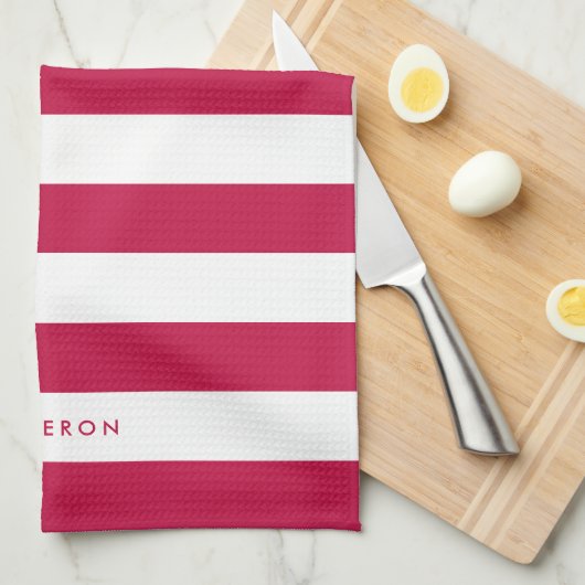 Aangepaste witte strepen en bewerkbare kleur theedoek (Quarter Fold)