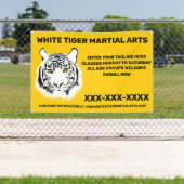 Aangepaste Witte tijger Martial Arts aanpassen Spandoek (Insitu)