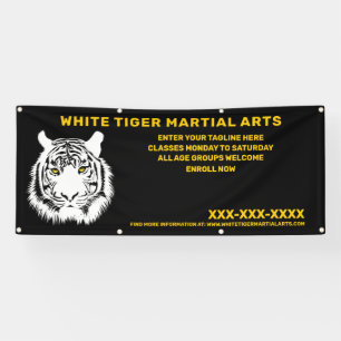 Aangepaste Witte tijger Martial Arts aanpassen Spandoek