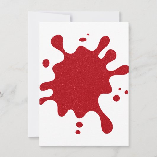 Aangepaste witte & tomaat rode splash uitnodiging (Voorkant)