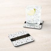 Aangepaste witte / zwarte sterren met bericht Jubi Bier Onderzetter (Rechterzijde)