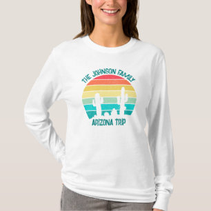 Aangepaste woestijncactus zonsondergang Dames lang T-shirt