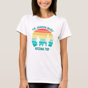 Aangepaste woestijncactus zonsondergang reis dames t-shirt