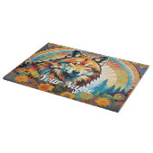 Aangepaste Wolf glas snijplank (Hoek)