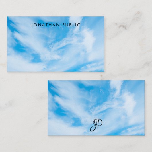 Aangepaste wolken Eenvoudige Sjabloon Naam Script  (Voorkant / Achterkant)