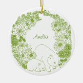 Aangepaste Wombat Kerstmis Groen Keramisch Ornament (Voorkant)