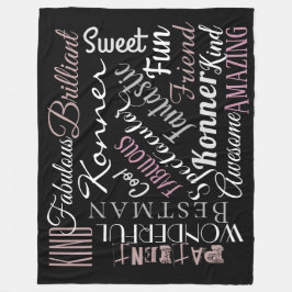 Aangepaste woorden gepersonaliseerde positieve ken fleece deken