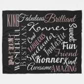Aangepaste woorden gepersonaliseerde positieve ken fleece deken (Voorkant (Horizontaal))