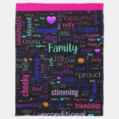 Aangepaste Word Cloud Sherpa Fleece Deken (Voorkant)