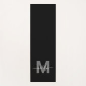 Aangepaste Workout Initiaal Naam Monogram Zwart Yogamat (Voorkant)