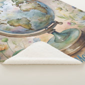 Aangepaste  World Travel Art Sherpa Deken (3/4)