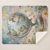 Aangepaste  World Travel Art Sherpa Deken (Voorkant (horizontaal))