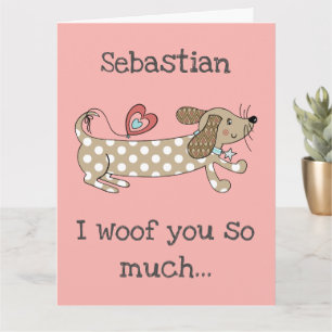 Aangepaste worsthond Dachshund Valentijnskaart Kaart