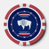 Aangepaste Wyoming State-vlag op een Poker Chips (Voorkant)