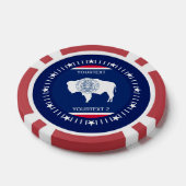 Aangepaste Wyoming State-vlag op een Poker Chips (Enkel)