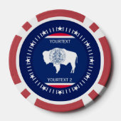 Aangepaste Wyoming State-vlag op een Poker Chips (Achterkant)