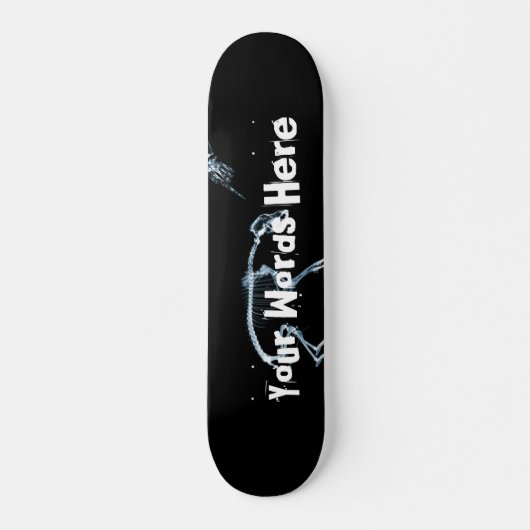 Aangepaste X-Ray Skeleton Bad Dog Blue Boards Skateboard (Voorkant)