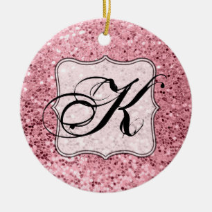 Aangepaste XMAS Ornament Roos Gold Glitter