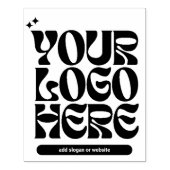 Aangepaste Y2k Business Logo Retrowave Rubberstempel (Afrduk)