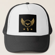Aangepaste Y-letter Gold Eagle vleugels Wit en Zwa