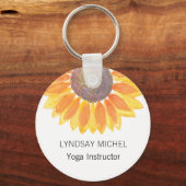 Aangepaste Yoga Instructor Sunflower Sleutelhanger (Voorkant)
