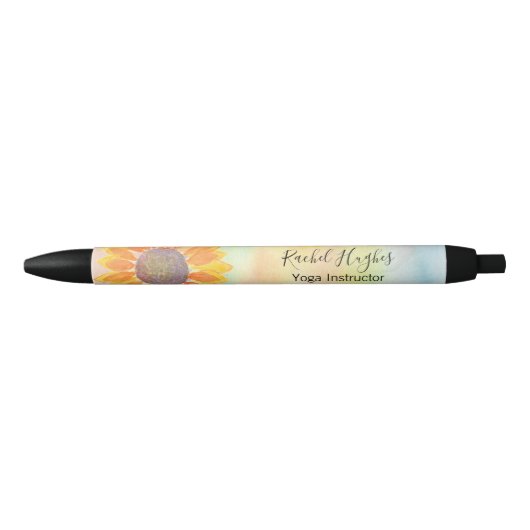 Aangepaste Yoga Instructor Sunflower Zwarte Inkt Pen (Voorkant)