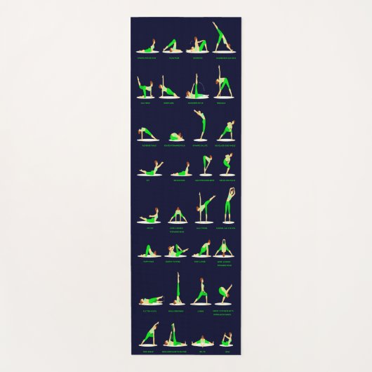 Aangepaste Yoga Matten met Gedrukte Poses (Voorkant)