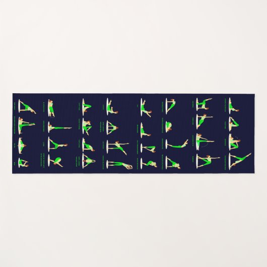 Aangepaste Yoga Matten met Gedrukte Poses (Voorkant (horizontaal))