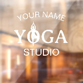 Aangepaste Yoga Studio business logo venster cling Raamsticker (Vel 2)