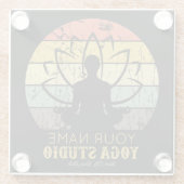 Aangepaste Yoga Studio Fitness Instructor Guru Glazen Onderzetter (Achterkant)