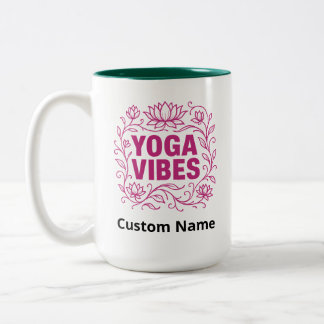 Aangepaste Yoga Vibes Lotus Vines Tweekleurige Koffiemok