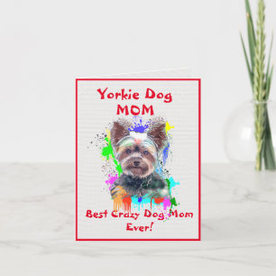 Aangepaste Yorkie Moeder Hond Beste Gekke Hond Lad Kaart