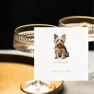 Aangepaste Yorkshire Terrier Huisdier bruiloft Servet