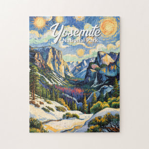 Aangepaste Yosemite Tunnel View Winter Van Gogh st Legpuzzel
