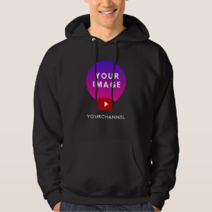 Aangepaste YouTube-kanaalnaam en Afbeelding zwart Hoodie