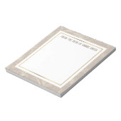 Aangepaste zachte bruine bloemen en goud notitieblok (Gedraaid)